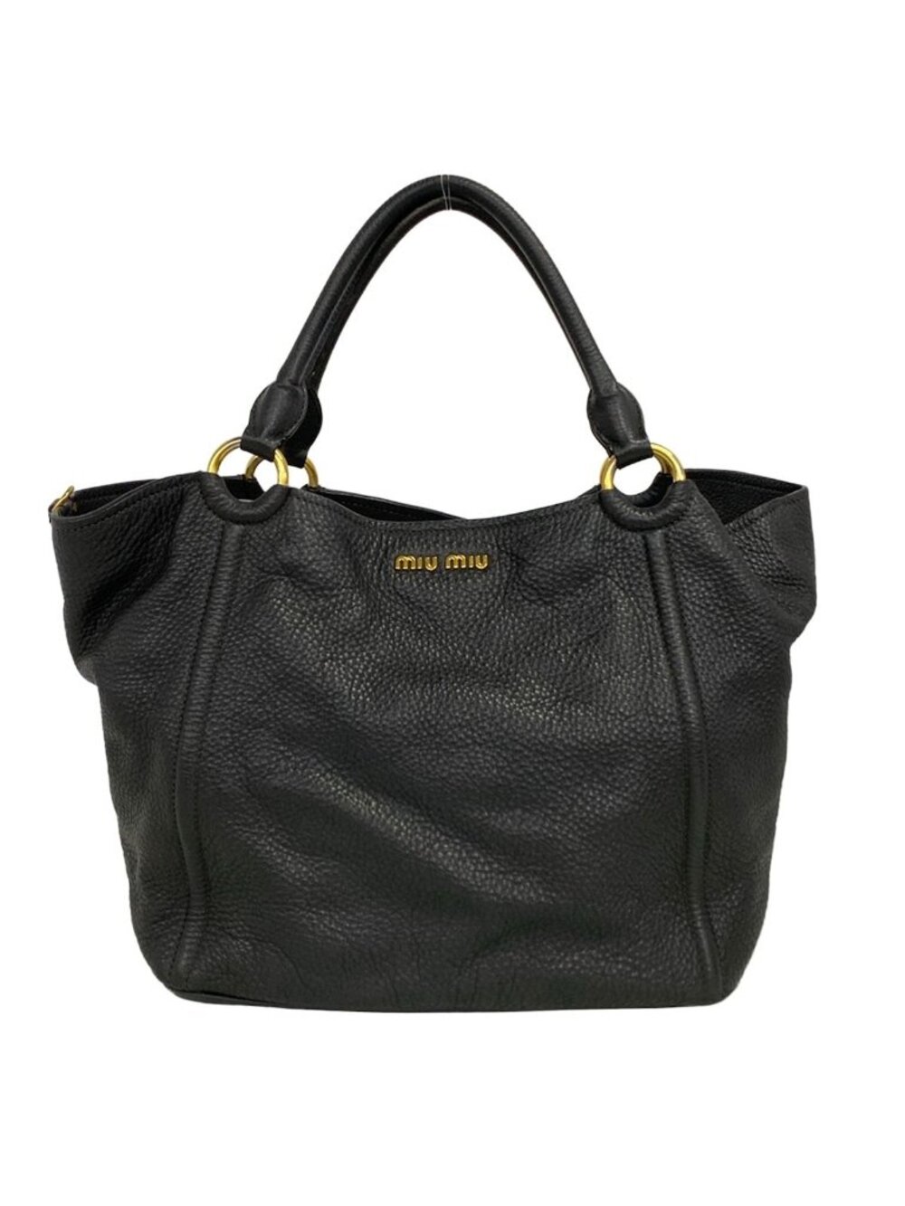 Miu Miu Tote Bag Navy Leather